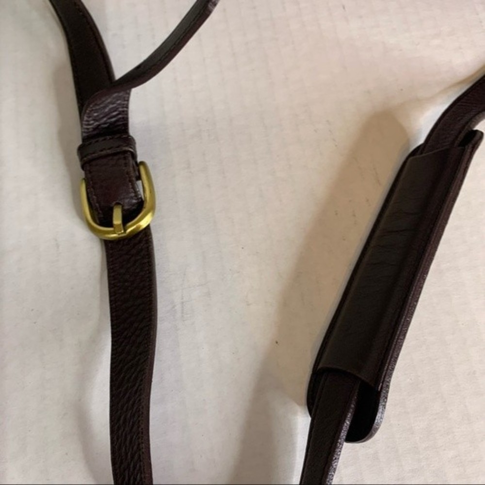 Vintage Leather Brown Crossbody Satchel - Picture 9 of 11